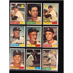 1961 TOPPS BASEBALL CARD LOT
