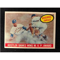 1959 Topps #469 Hustler Banks wins M.V.P. Award Baseball Thrills Card