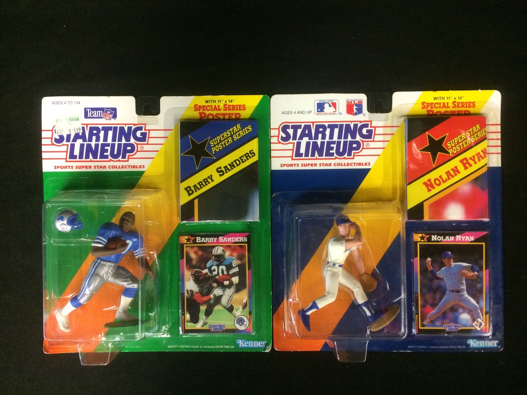 STARTING LINEUP SPORTS FIGURES LOT (BARRY SANDERS/ NOLAN RYAN)