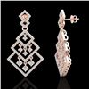 Image 2 : 3 CTW Micro Pave VS/SI Diamond Earrings Dangling Designer 14K Rose Gold - REF-267T6M - 22489