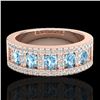 Image 1 : 2 CTW Topaz & Micro Pave VS/SI Diamond Designer Inspired Band Ring 10K Rose Gold - REF-60M4H - 20818