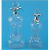 Image 1 : Two Victorian hour glass decanters and stoppers, with silver collars, Birmingham 1887 and London...