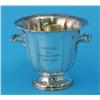 Image 1 : An Edwardian silver twin handled pedestal bowl, with fluted sides and reeded rim and base, Sheffi...