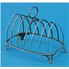 Image 1 : A William IV silver six division toast rack, with loop handle and scroll feet, maker Robert Henne...