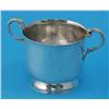 Image 1 : An Edwardian silver porringer, with twin scroll handles and hammered finish, makers Goldsmith & S...