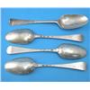 Image 1 : A pair of George II Old English Pattern silver table spoons, maker HS London 1746 and two similar...