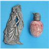 Image 1 : A novelty silver lidded scent bottle, the lid modelled as a sparrow head, the body as an egg with...
