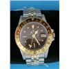 Image 1 : A gentleman's steel and gold Rolex Oyster GMT Master wrist watch, with red dial...