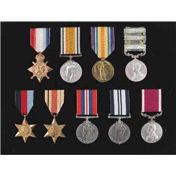 A Spink glazed case, set with 9 medals comprising 1st WW trio (un-named) India G.S.M. with Afghan...