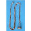 Image 1 : A Victorian 9ct gold graduated curb link watch chain, and a Regency gold and cornelian fob seal o...