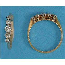 An 18ct gold and platinum 5-stone diamond half hoop ring...
