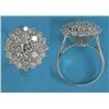 Image 1 : A white gold diamond set circular cluster ring, set 25 brilliant-cuts, the centre stone approxima...