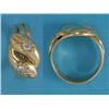 Image 1 : A gentleman's 18ct gold double snake ring, gypsy set with 2 diamonds...