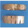 Image 1 : An 18k gold hinged bangle, the textured geometric front set 12 diamonds and an 18k gold hinged ba...