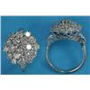 Image 1 : A white gold all diamond hexagonal shaped cluster ring, with diamond set shoulders...