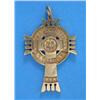 Image 1 : A bloomed gold pendant Greek cross, with bead and wirework decoration...