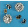 Image 1 : A pair of diamond cluster earrings, each claw-set with a brilliant-cut diamond bordered by 10 dia...