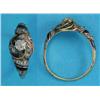 Image 1 : An early Victorian diamond set gold and blue enamel ring...