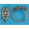 Image 1 : A Victorian gold cluster ring, the navette shaped bezel set 15 old brilliant-cut diamonds...