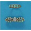 Image 1 : An Edwardian gold and opal bow brooch, and a Victorian 5-stone opal half hoop ring...