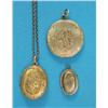 Image 1 : A Victorian foliate engraved oval locket, a small oval Georgian memorial locket and a circular go...