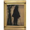 Image 1 : Manner of Charles Rosenberg silhouette painted on glass, Gentleman standing beside tree trunks, 6...