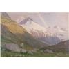 Image 1 : A B Nowell watercolour, Rainbow over an alpine valley, signed, 15 x 22 ins....
