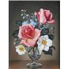 Image 1 : James Noble (1919-1989) pair of oils on canvas, 'Freshly picked Roses' and 'Flowers from my garde...
