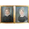 Image 1 : Late 18th C. English School pair of pastels, Portraits of a mother and daughter, 14 x 11 ins....
