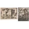 Image 1 : Sir Frank Brangwyn (1867-1956) two unframed etchings, 'Old Houses on the Tiber' and 'Canal, Ghent...