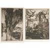 Image 1 : Sir Frank Brangwyn (1867-1956) two unframed etchings, 'Strand on the Green No.1' and 'Canal, Ghen...