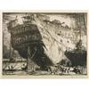 Image 1 : Sir Frank Brangwyn (1867-1956) lithograph, Breaking up the Caledonia, signed in pencil, 10 x 13.5...