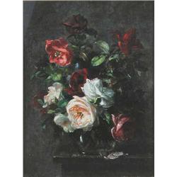 Stuart Somerville (1908-1983) oil on board, Roses, signed, 14 x 10.5 ins....