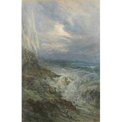 Alice Fussell (Exh. 1880-1902) watercolour, 'Cliffs at Beachey Head', signed and dated 1883, 24 x...