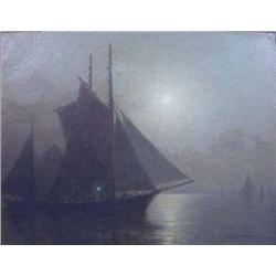 Tom Robertson (1850 - 1947) oil on canvas, Fishing boats on a calm sea, signed, 28 x 36 ins....