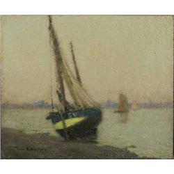 Tom Robertson (1850 - 1947) oil on board, 'On the beach - Valery sur Somme', signed, 10 x 12 ins....