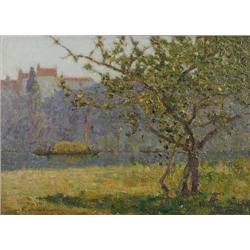 Tom Robertson (1850 - 1947) oil on wooden panel, 'A Breton Stream', signed, 10.5 x 14 ins....