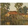 Image 1 : Tom Robertson (1850 - 1947) oil on board, 'Old Cottages, Oudon', signed, 10 x 12 ins....
