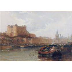 Arthur Joseph Meadows (1843-1907) oil on canvas, 'Saumur on the Loire', signed and dated 1884, 10...