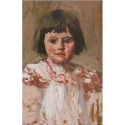 James Bolivar Manson (1879 - 1945) oil on wooden panel, 'Jean Manson, the artist's daughter', Mal...