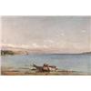 Image 1 : Y.J.J (19th C.) oil on wooden panel, 'Geneva', initialled and dated '55, 12 x 17.5 ins....