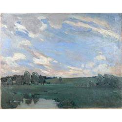 Stanley Gardiner (1888-1952) oil on canvas, River landscape, signed, 18 x 22 ins....