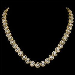 29.37 CTW Cushion Cut Diamond Designer Necklace 18K Yellow Gold - REF-5275N5Y - 42805