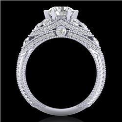 2 CTW VS/SI Diamond Solitaire Art Deco Ring 18K White Gold - REF-480X2T - 37112