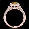 Image 2 : 1.5 CTW Certified Si/I Fancy Intense Yellow Diamond Solitaire Halo Ring 10K Rose Gold - REF-200Y2K -