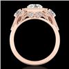 Image 1 : 2.11 CTW VS/SI Diamond Solitaire Art Deco 3 Stone Ring 18K Rose Gold - REF-472M8H - 37329