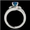 Image 2 : 2 CTW Si Certified Fancy Blue Diamond Bypass Solitaire Ring 10K White Gold - REF-272H8A - 35103