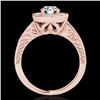 Image 2 : 1.5 CTW H-SI/I Certified Diamond Solitaire Halo Ring 10K Rose Gold - REF-200T2M - 33743