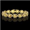 Image 1 : 17.3 CTW Fancy Citrine & Diamond Halo Bracelet 10K Yellow Gold - REF-282W9F - 41278