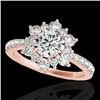 Image 1 : 2 CTW H-SI/I Certified Diamond Solitaire Halo Ring 10K Rose Gold - REF-200F2N - 33707